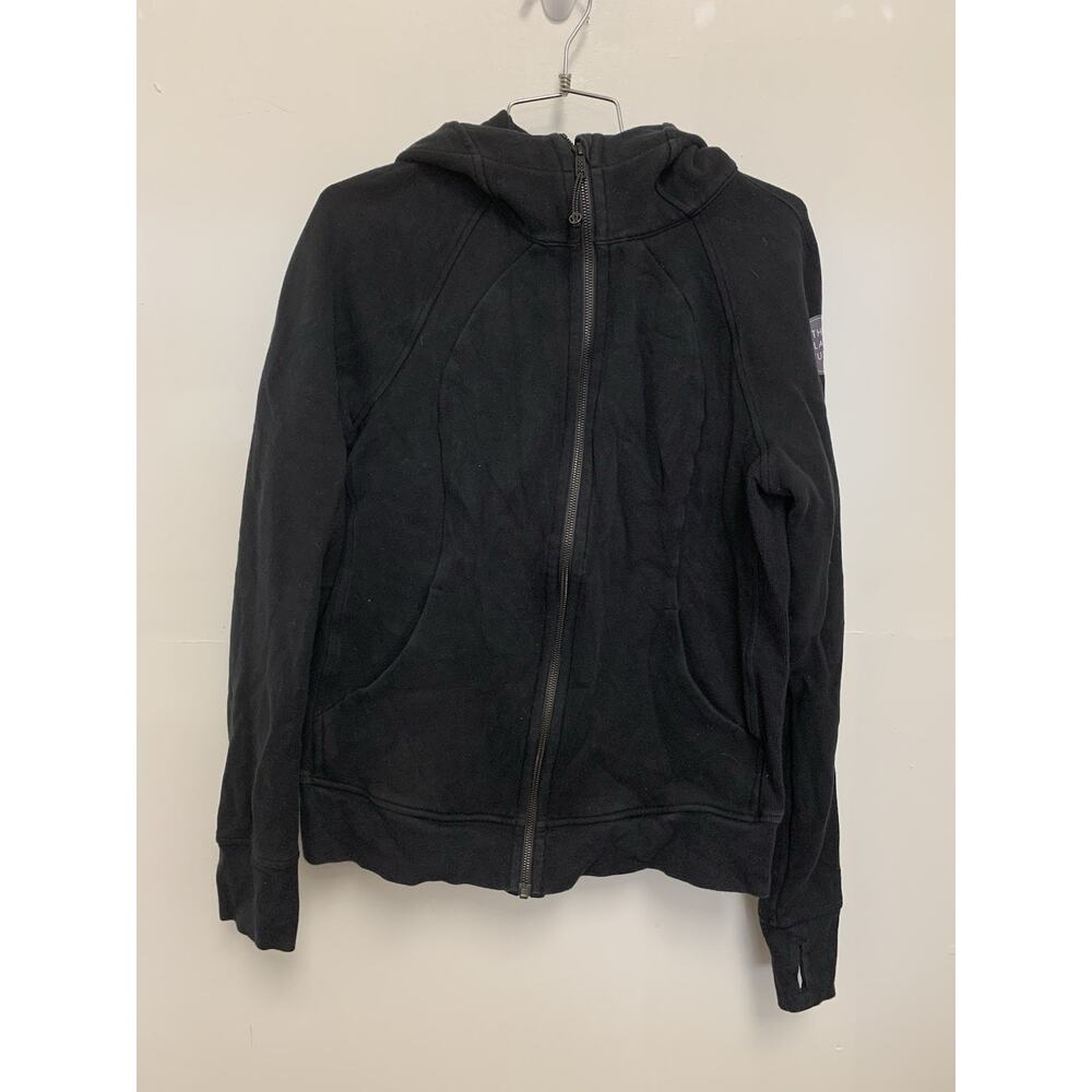 Lululemon Scuba Hoodie Black Full Zip Stretch Hooded Sweatshirt Women's Size 12